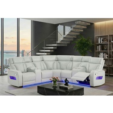 U8611 Blanche Sectional with LED In Silver