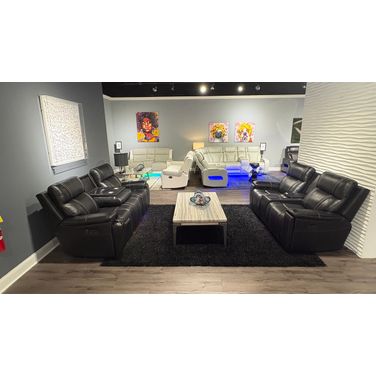 U8881 Leather Power Reclining Sofa with Immerse Sound In Black