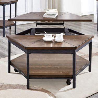 Ultimo Hexagon Lift-Top Cocktail Table
