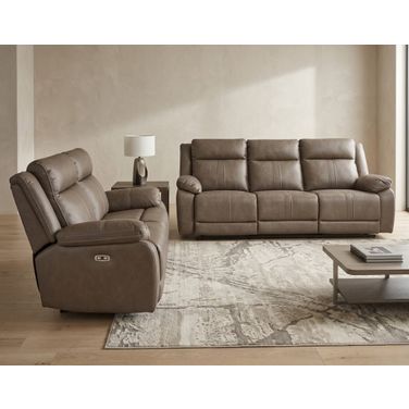 Ultra-Max Power Sectional Reclining Living Room Set In Biscotti