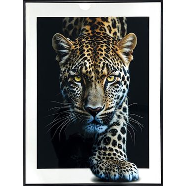 Untamed Midnight Stalker II - 32" x 24" - Gloss Canvas with Rocks In Black/Tan/Gray