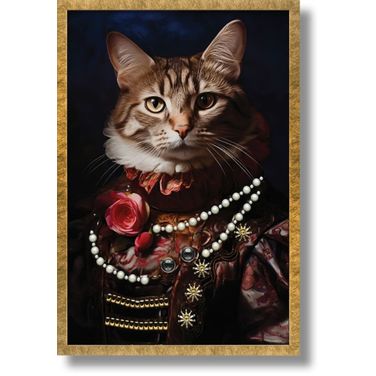 Untamed Opulent Aristocat in Rose Finery Canvas Wall Art In Multi