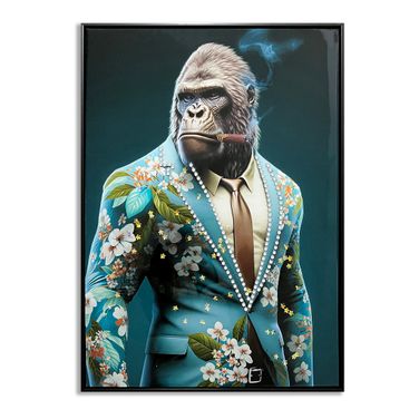 Untamed Suit Gorilla Canvas Art Canvas Wall Art In Teal