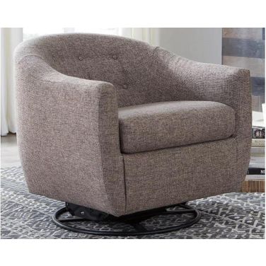 Upshur Taupe Swivel Glider Accent Chair