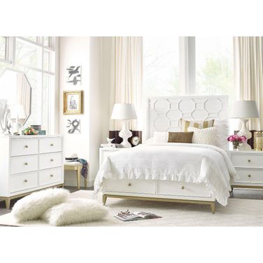 Uptown White and Gold Youth Panel Bedroom Set by Rachael Ray