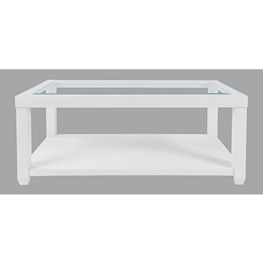 Urban Icon Rectangular Glass Inlay Coffee Table In White