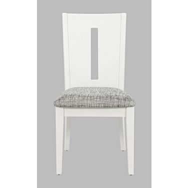 Urban Icon Slotback Upholstered Dining Chair Set of 2 In White
