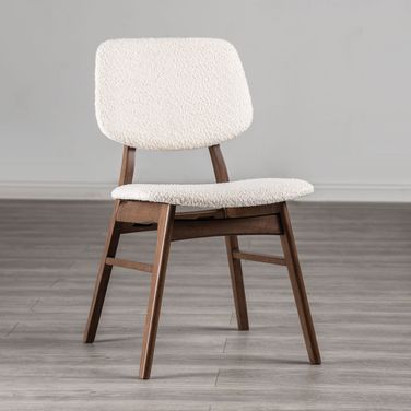 Uzwil Side Chair Set of 2 In Walnut and Beige