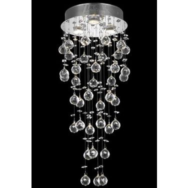 Galaxy 12" Chrome 3 Light Flush Mount With Clear Royal Cut Crystal Trim