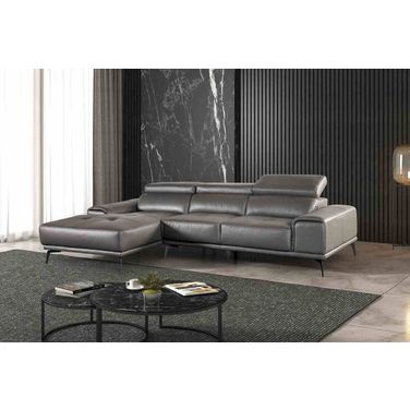 Vadso Left Chaise Sectional In Dark Gray