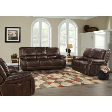 Vail Power Reclining Sofa Loveseat and Recliner In Dark Brown