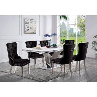 Valdevers Dining Table In Chrome