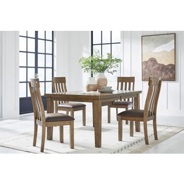 Vallister Extandable Dining Room Set In Light Brown