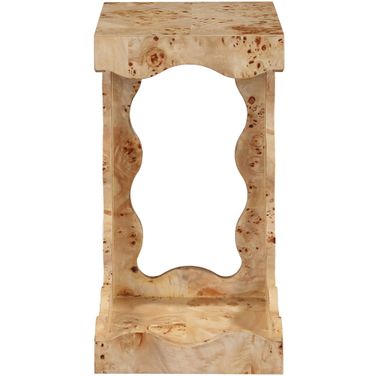 Vassa Burl Veneer End Table In Natural and Stained Natural
