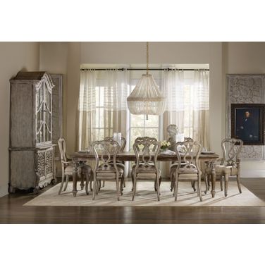 Chatelet Light Wood Rectangular Leg Extendable Dining Room Set