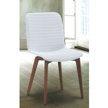 Vela White Leather Dining Chair Set of 2