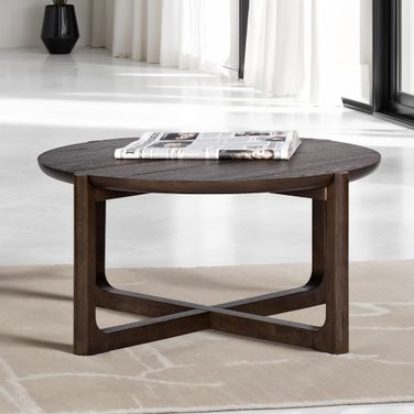 Vellara 36 InchCocktail Table with Wood Top In Dark Walnut