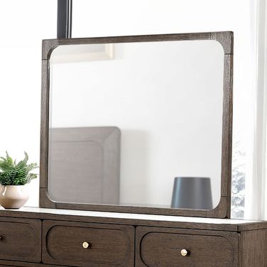 Vellara Beveled Mirror In Dark Walnut