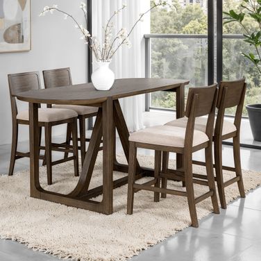 Vellara Wood Top Counter Height Table In Dark Walnut