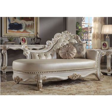 Vendome Chaise With 2 Pillows In Antique Pearl