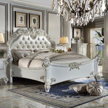 Vendome King Bed In Pu And Antique Pearl