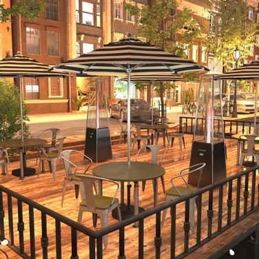 Venture 7.5' Patio Umbrella with Aluminum Pole Fiberglass Ribs Push Lift with Sunbrella Fabric In Cabana Classic and Silver Anodized