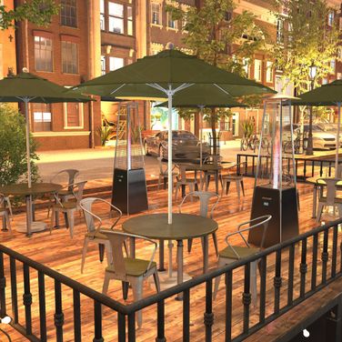 Venture 7.5' Patio Umbrella with Aluminum Pole Fiberglass Ribs Push Lift with Sunbrella Fabric In Spectrum Cilantro and Matte White