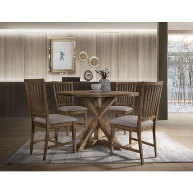 Venus 5 Piece Wood Dinette Set In Antique Natural Oak