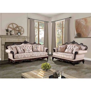 Veracruz Living Room Set In Dark Cherry and Light Brown
