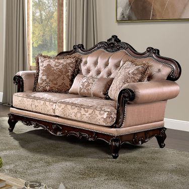 Veracruz Loveseat In Dark Cherry and Light Brown