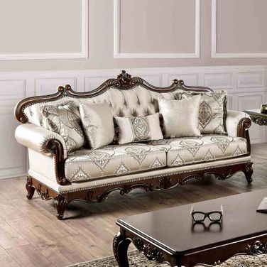 Veracruz Sofa In Dark Cherry and Beige
