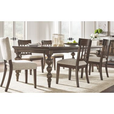Veramond Dining Table and 4 Chairs In Dark Brown