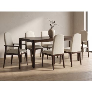 Verge Rectangular Dining Room Set  In Brown and Walnut