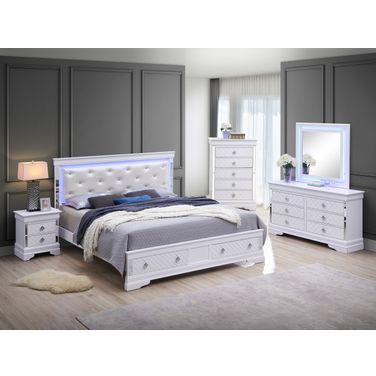 Verona Storage Bedroom Set In White