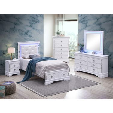 Verona Youth Storage Bedroom Set In White