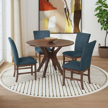Veronica Round Dining Room Set In Walnut