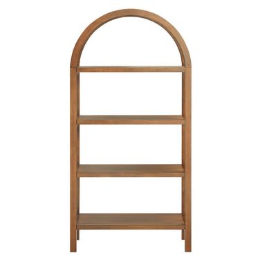 Vexley 60 Inch Arched Bookshelf In Walnut