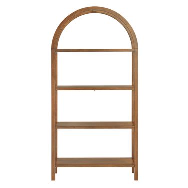 Vexley 72 Inch Large Arched Bookshelf In Walnut