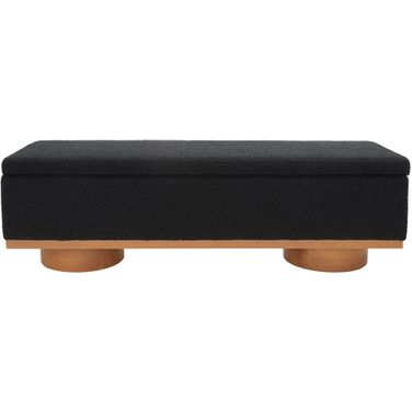 Vianna Boucle Bench In Black and Natural