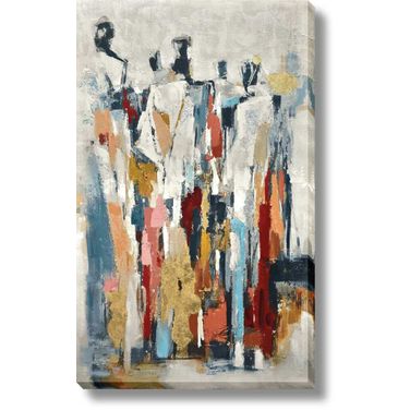 Vibrant Chromatic Assemblage Canvas Wall Art In Multi