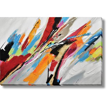 Vibrant Color Surge Abstract Expression Canvas Wall Art In Multi
