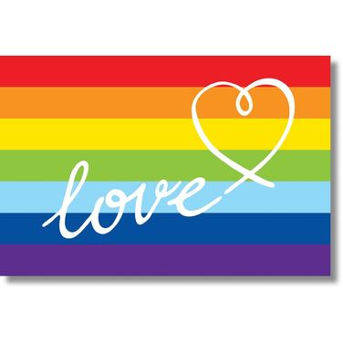 Vibrant Love Rainbow Frameless Tempered Glass Wall Art In Multi