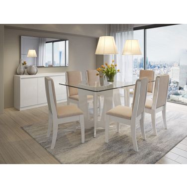 Viennese 62.99 Inch 6 - Shelf Buffet Cabinet In White Gloss
