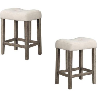 Vitaliya 24 Inch Wood Counter Stool Set of 2 In Natural Oak