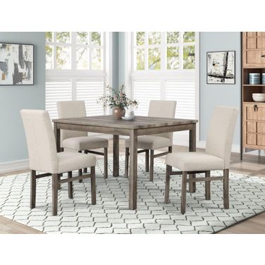 Vitaliya 48 Inch Rectangular Wood Dining Set In Black