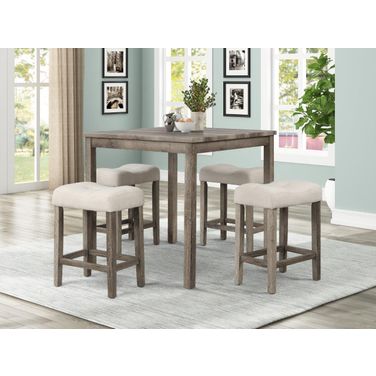 Vitaliya Square Wood Counter Height Dining Set In Black