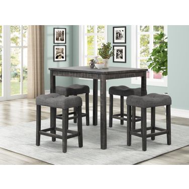 Vitaliya Square Wood Counter Height Dining Set In Oak