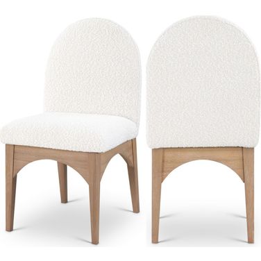 Waldorf Boucle Fabric Dining Chair In Cream