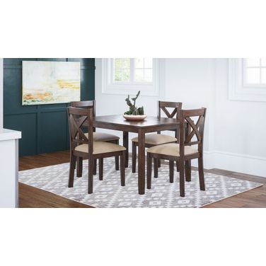 Walnut Creek 5 Piece Dining Room Set In Brown