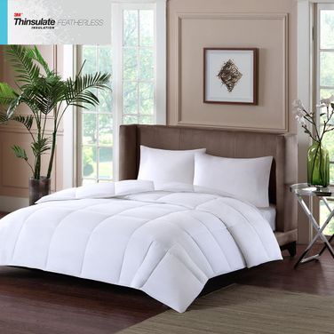 Warmth Cotton Sateen Double Insertion Twin Comforter In White